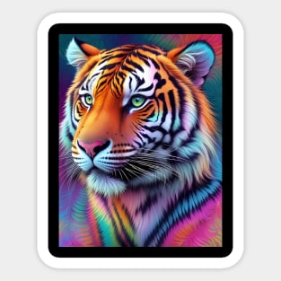 Vibrant Tie Dye Tiger Pattern Sticker